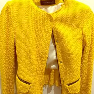 Zara distresses blazer jacket with shoulder patch